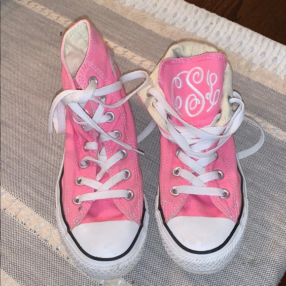 pink hi top converse